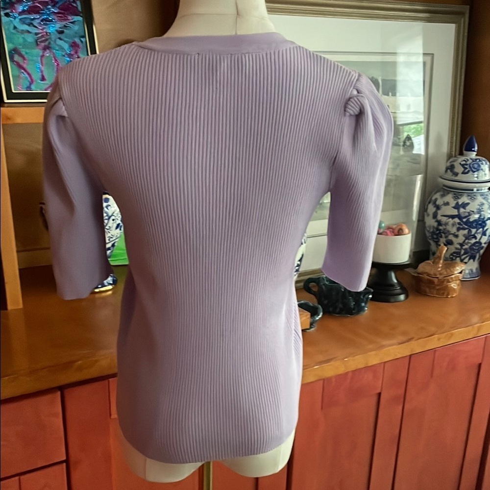 Nanette Lepore NWOT Lavender Ribbed Jewel Women's Top Small - Picture 8 of 9